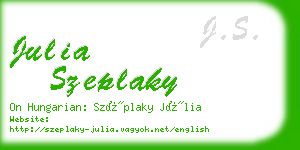 julia szeplaky business card